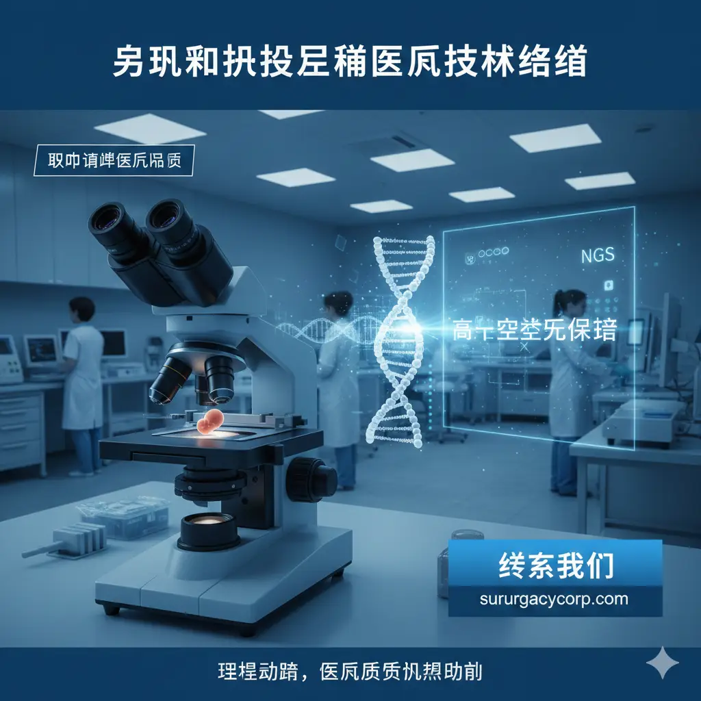 展示乌克兰顶尖生殖医疗技术的总结性图片。画面聚焦于现代化的实验室场景，显微镜下的胚胎操作或DNA螺旋结构的微距特写，象征着NGS基因筛查技术和高成功率。画面右下角留有空间叠加'Contact Us'（联系我们）的视觉引导，整体氛围科技感强且严谨，强调虽然环境动荡，但医疗质量依然处于欧洲顶尖水平，激发客户的行动意愿。